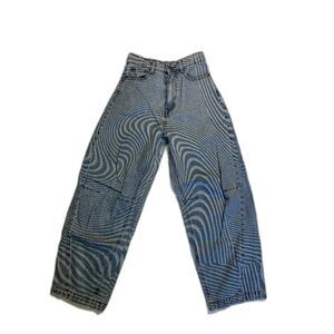 BDG Extreme Baggy Jeans Women’s 25 | Striped Wide Leg Cropped Y2K Denim